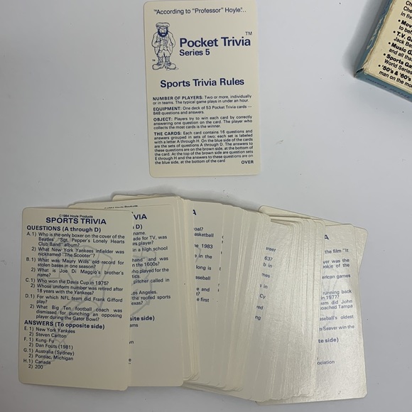 Chex Pocket Trivia SPORTS GAME 2 Original Game & Sports II Game 1985 1984 Cards - Picture 12 of 15